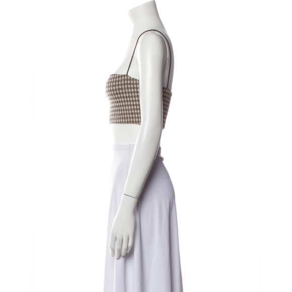 Reformation plaid print square neckline crop top size XS - Picture 2 of 9